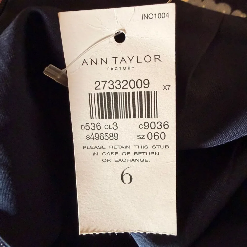 Ann Taylor Factory Floral Lined Pencil Career Skirt SZ 6